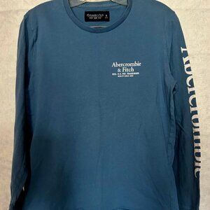 Men's Abercrombie & Fitch Logo Long Sleeve Casual Shirt Small Excellent Cond